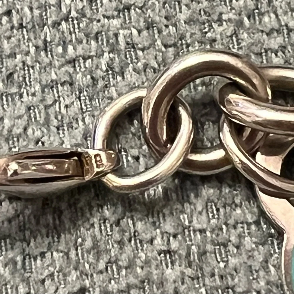 Tiffany & Co. Silver Charm Bracelet with Turquoise Heart Charm